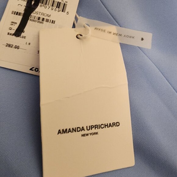 Amanda Uprichard Marbella Maxi Dress NWT Blue Large Tear at back vent - Picture 10 of 14